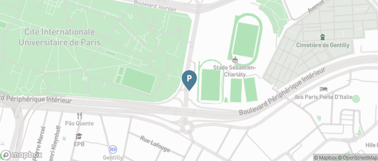 Carte parking Saemes Charlety Coubertin