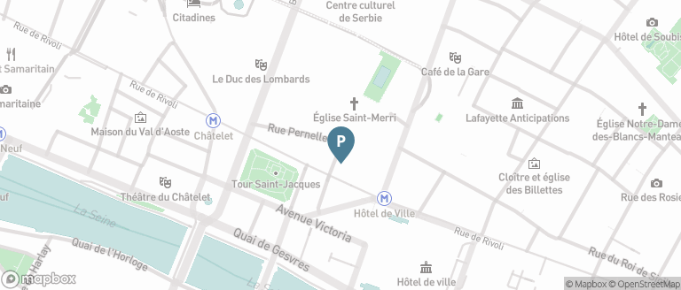 Carte parking Saemes Rivoli Sébastopol