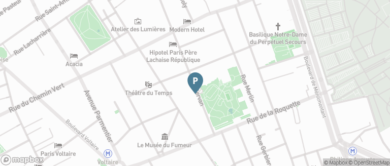 Carte parking Saemes Roquette